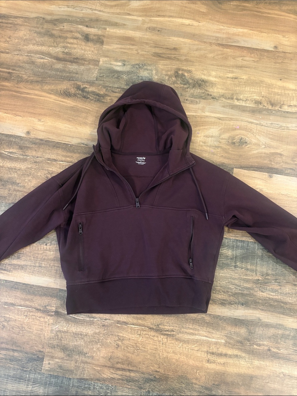 Old Navy Active Half-Zip Hoodie in Dark Plum